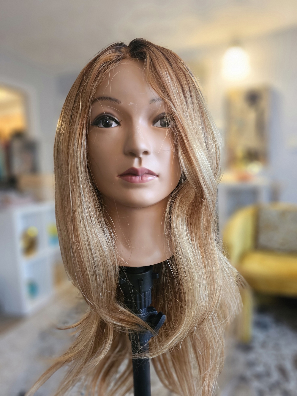 Honey Blonde Lace Part Wig, 100% Human Hair